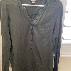 Merona Olive Long Sleeve Top